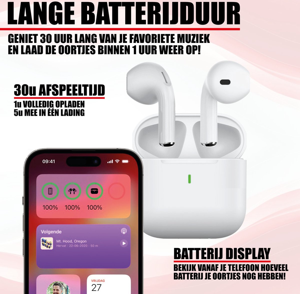Wat vinden we goed aan de Bluetooth Oordopjes In-Ear Wit voor iPhone en Samsung