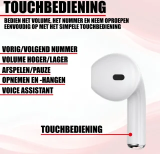 Bluetooth Oordopjes In-Ear Wit voor iPhone en Samsung