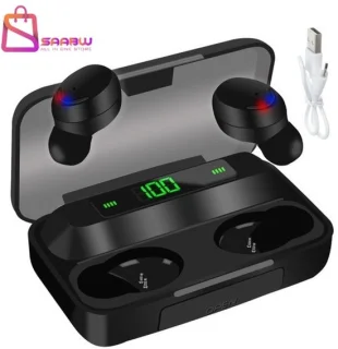 Bluetooth oordopjes met powerbank case 2200mAh zwart