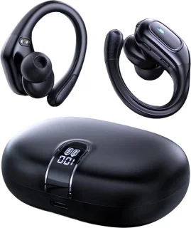 Bluetooth Sport Oordopjes met Oorhaak Zwart