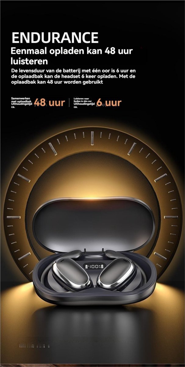 Bone Conduction Bluetooth Oordopjes met Oplaadcase