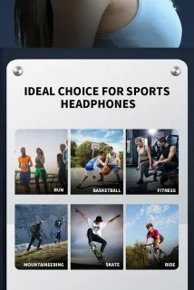 Bone Conduction Headphone Bluetooth 5.3 Zwart