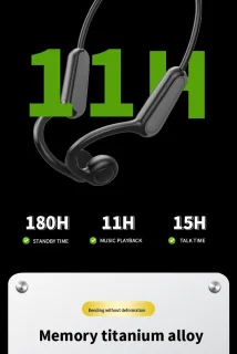 Bone Conduction Headphone Bluetooth 5.3 Zwart