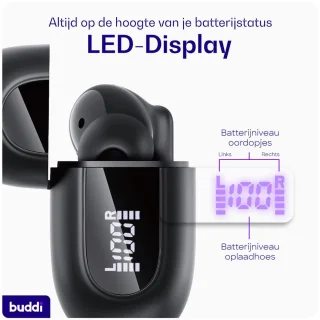 Buddi Pulse Draadloze Oordopjes Zwart