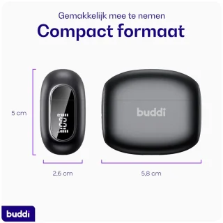 Buddi Pulse Draadloze Oordopjes Zwart