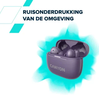 Canyon TWS-10 ANC+ENC Draadloze Headset Purple