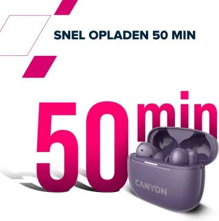Canyon TWS-10 ANC+ENC Draadloze Headset Purple