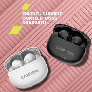 Canyon TWS-8 Bluetooth Earbuds White