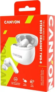 Canyon TWS-8 Bluetooth Earbuds White