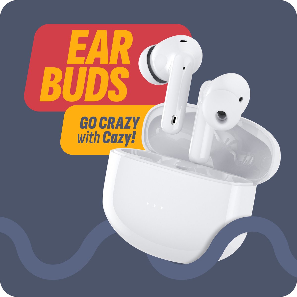 Cazy Bluetooth Draadloze Oordopjes Wit met Siliconen Hoesje Groen