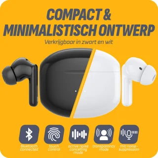 Cazy Bluetooth draadloze sport oordopjes wit