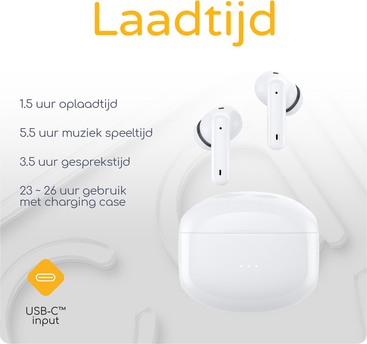 Cazy Earbuds Bundel - Draadloze Oordopjes + Oplader & Kabel