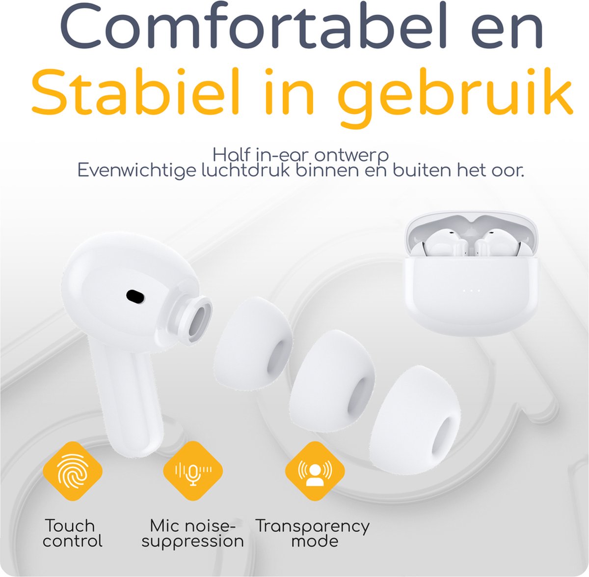 Cazy Earbuds Bundel - Draadloze Oordopjes + Oplader & Kabel
