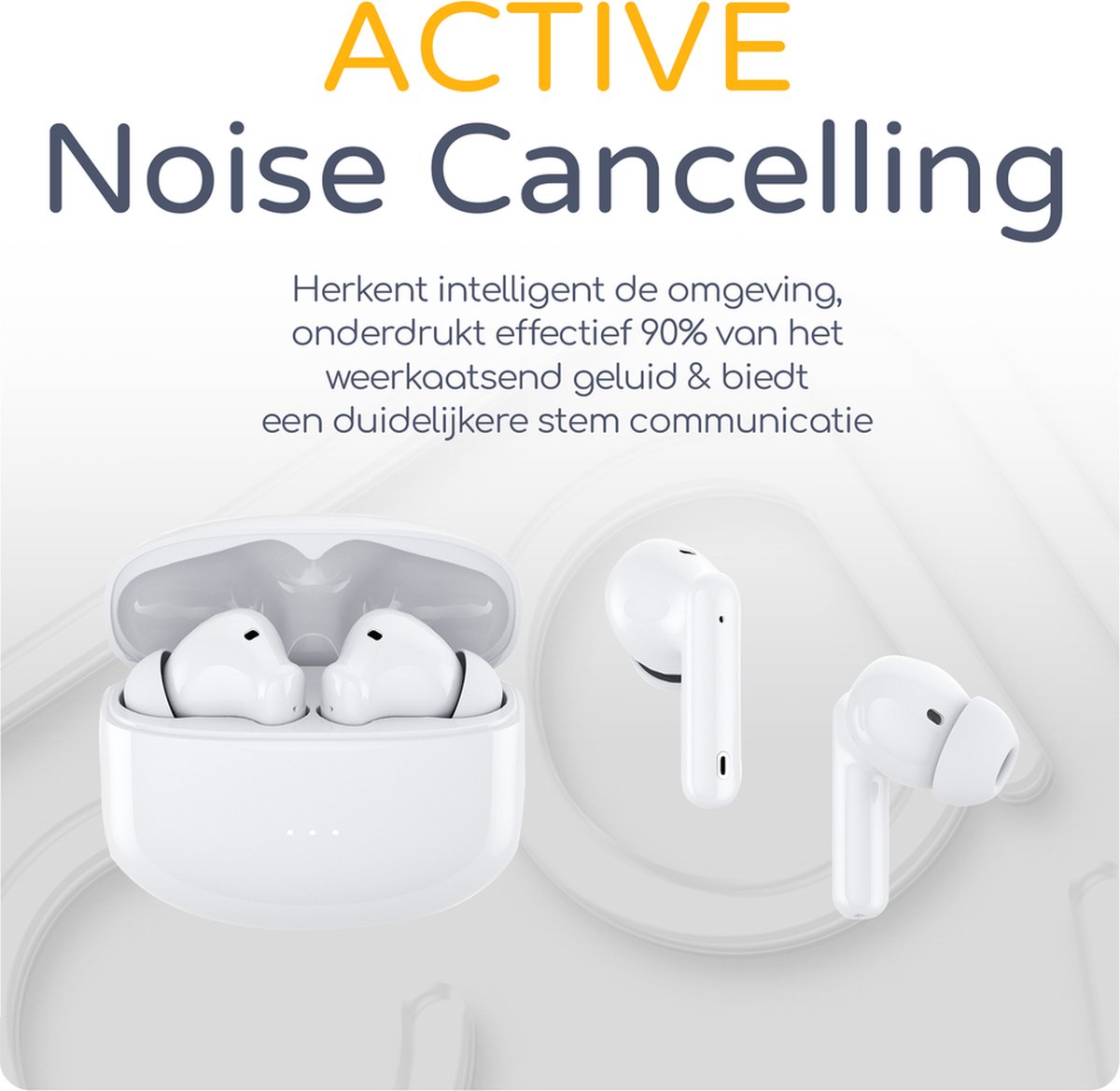 Cazy Earbuds Bundel - Draadloze Oordopjes + Oplader & Kabel
