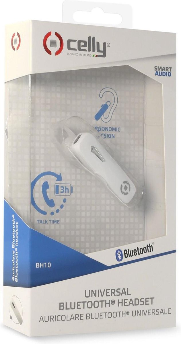 Celly Bluetooth Headset BH10 Wit