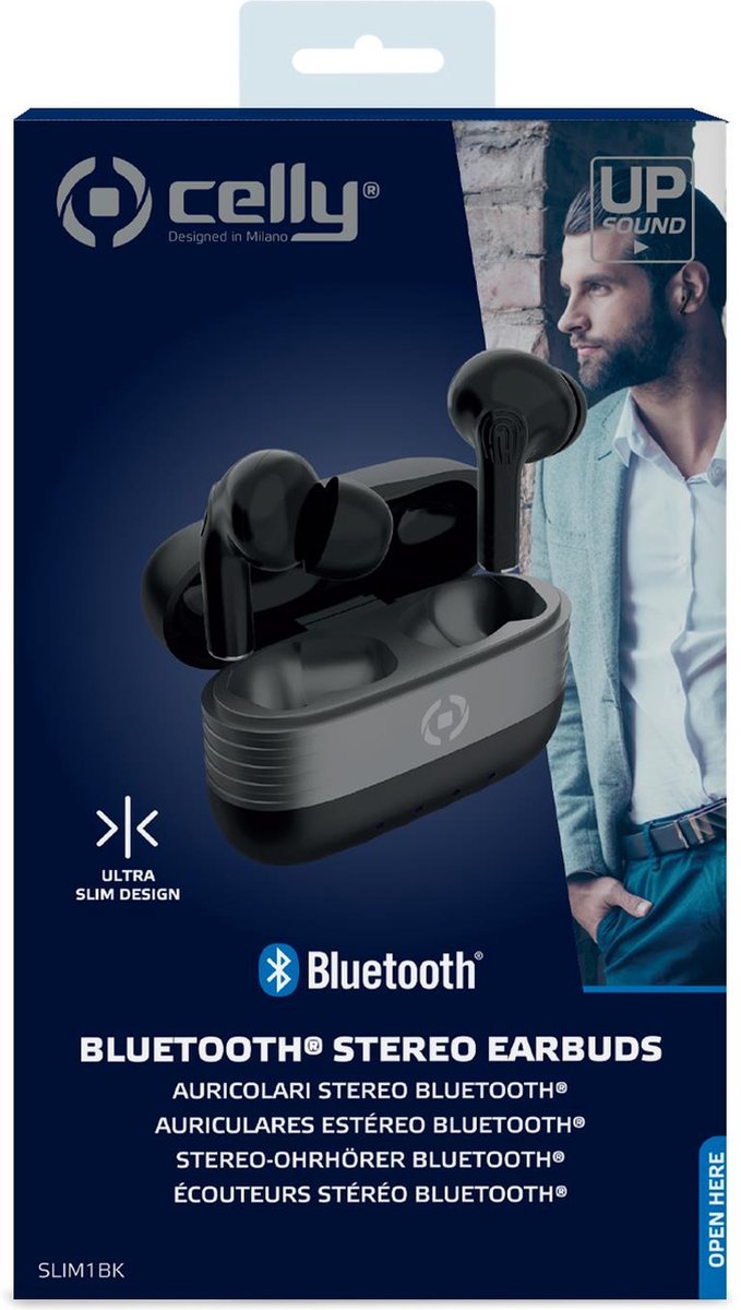 Celly SLIM1BK Bluetooth Headphones Black