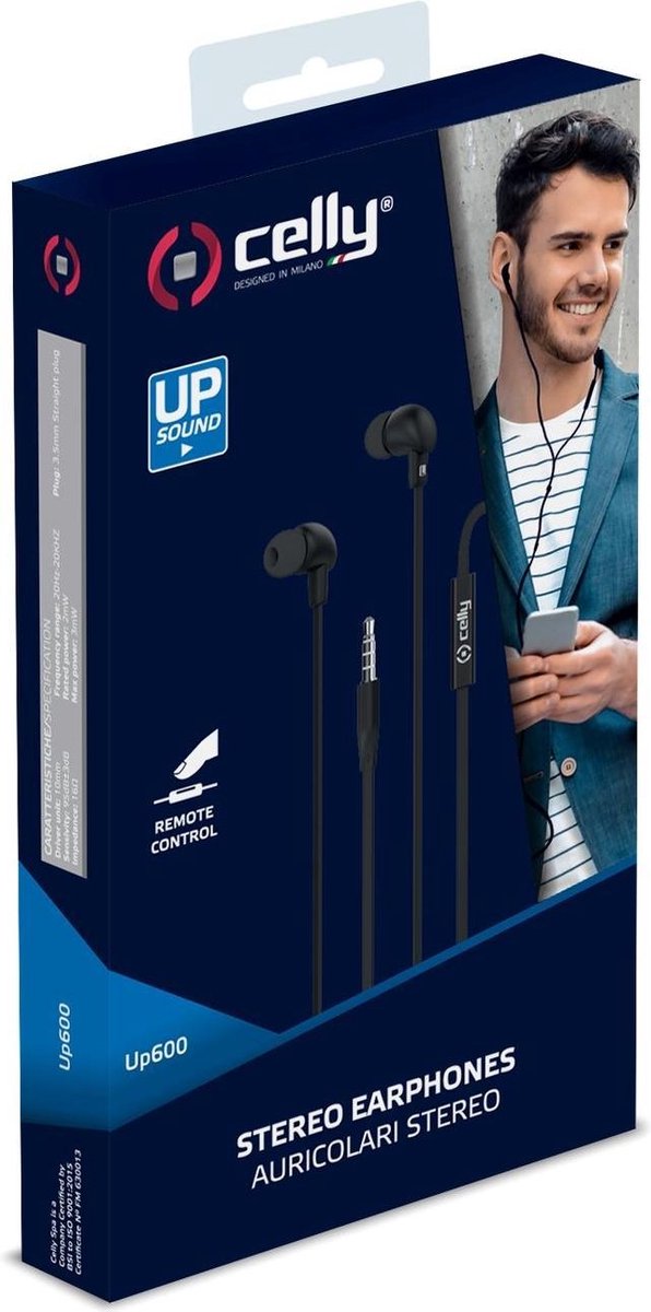 Celly UP600 In-Ear Oordopjes Zwart