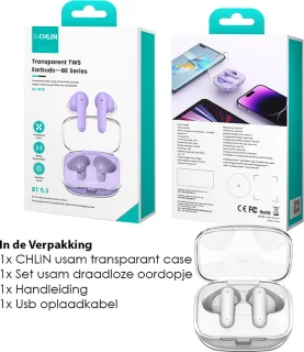 CL CHLIN usam Transparanto draadloze In Ear Bluetooth oordopjes