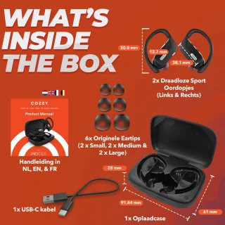 Cozey Draadloze Bluetooth Sport Oordopjes