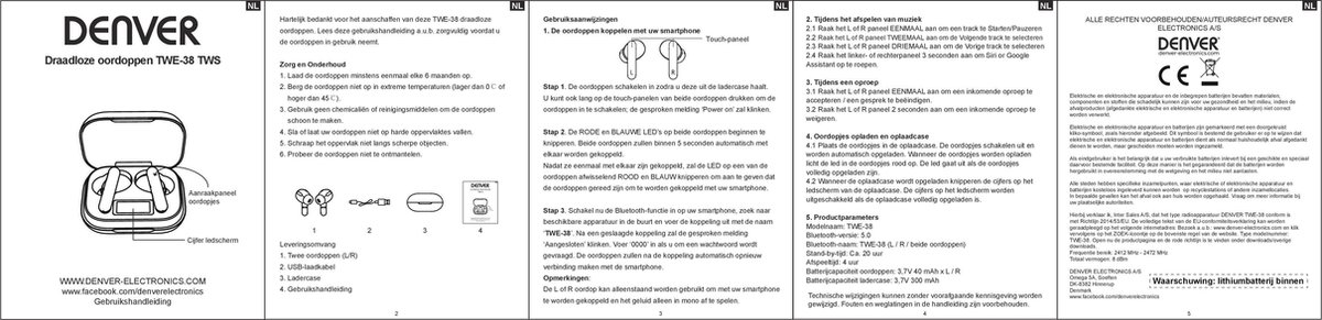 Wat vinden we goed aan de Denver TWE38 Draadloze Oordopjes Wit