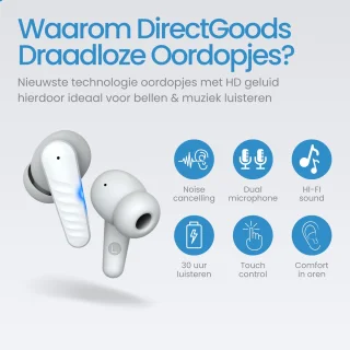 DirectGoods® Draadloze Bluetooth Oordopjes Wit