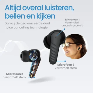 DirectGoods Draadloze Bluetooth Oordopjes Zwart