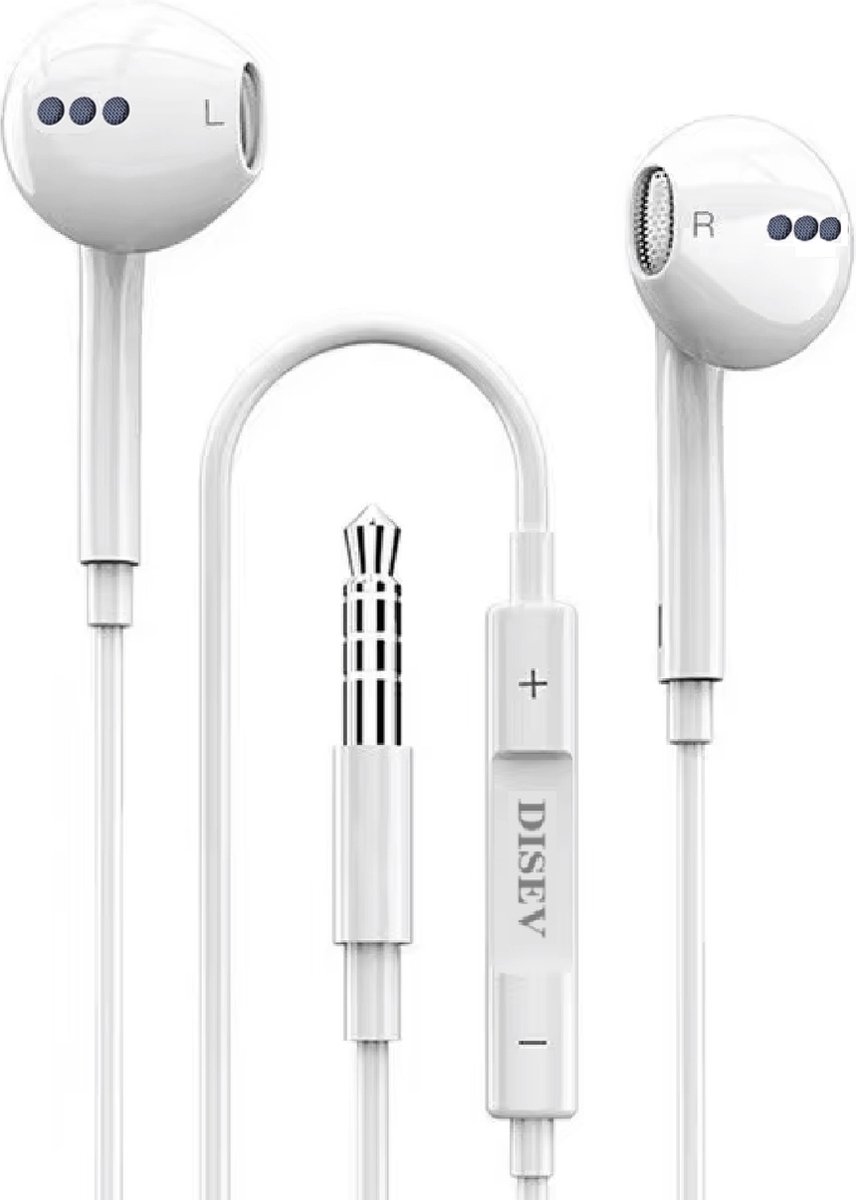 DISEV Oordopjes met Draad 3.5mm Jack Wit