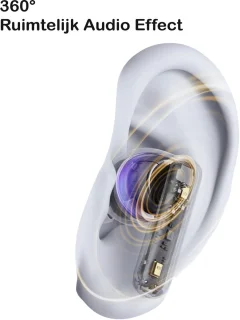 Docci® ANC Draadloze Bluetooth Oordopjes Wit
