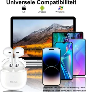Docci® Draadloze Bluetooth Oordopjes Wit