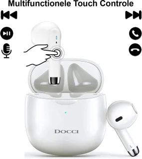 Docci® Draadloze Bluetooth Oordopjes Wit