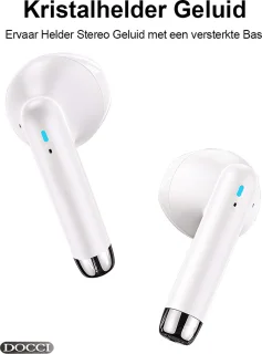 Docci® Draadloze Bluetooth Oordopjes Wit
