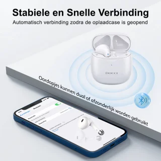 Docci® Draadloze Bluetooth Oordopjes Wit
