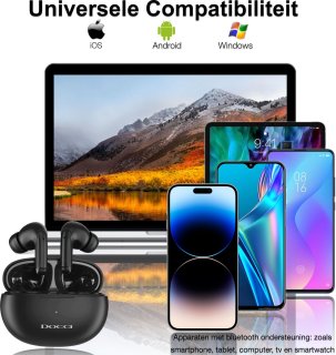 Docci® Draadloze Bluetooth Oordopjes Zwart