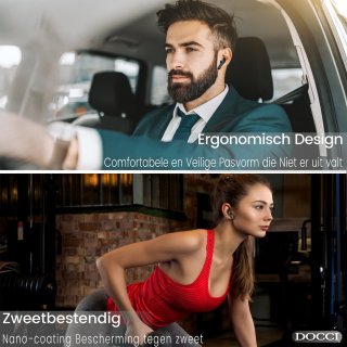 Docci® Draadloze Bluetooth Oordopjes Zwart