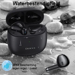 Docci® Draadloze Oordopjes Zwart