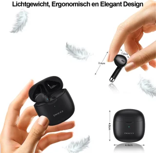 Docci® Draadloze Oordopjes Zwart