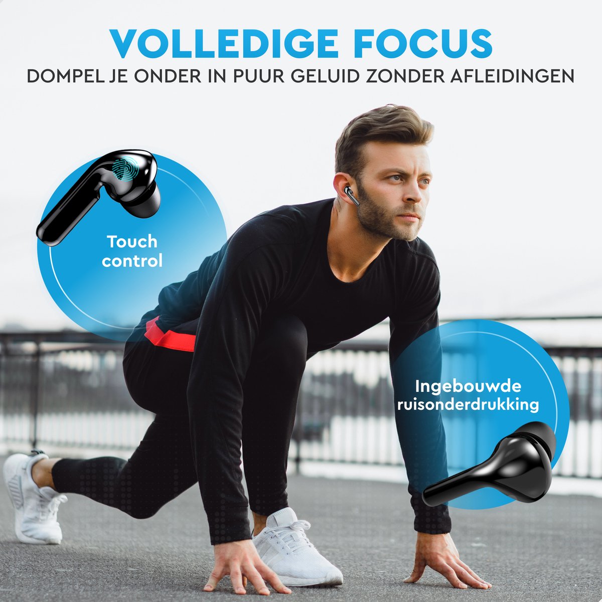 DOUBLE MM Bluetooth Draadloze Oordopjes