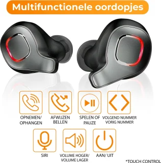 Douxe TWS+ F8 True Wireless Oordopjes Zwart