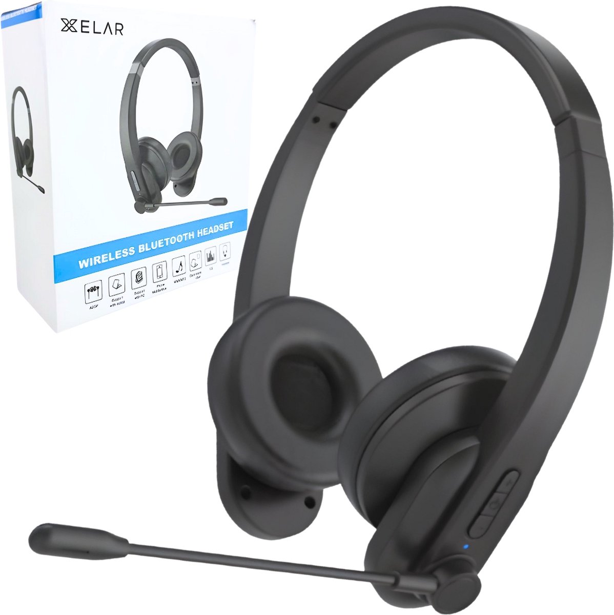 Draadloze Bluetooth Headset met Microfoon voor Laptop, PC en Telefoon