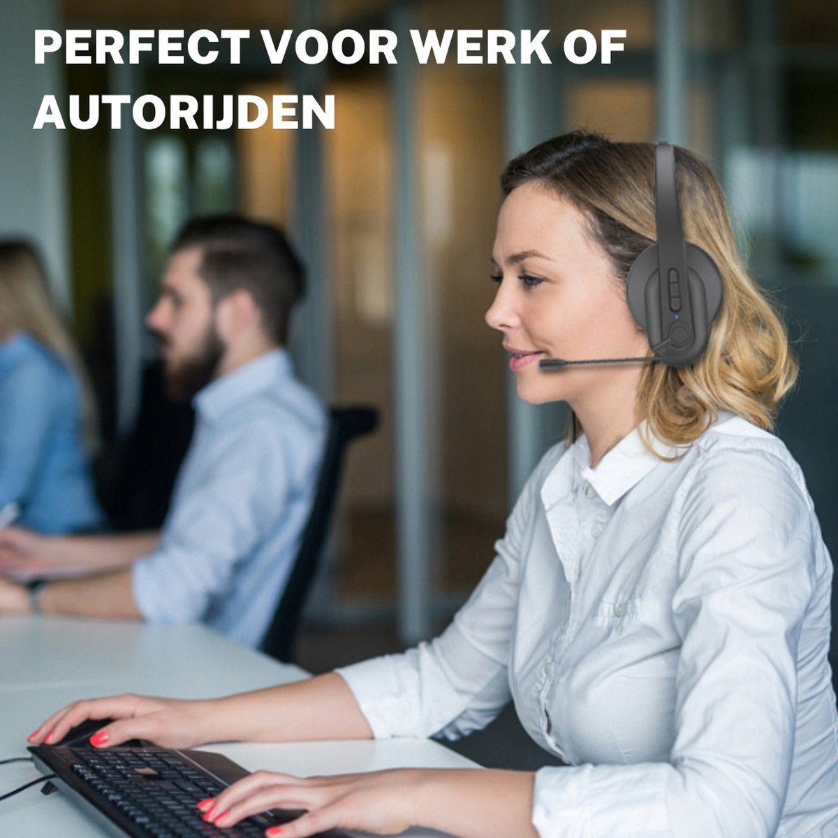 Draadloze Bluetooth Headset met Microfoon voor Laptop, PC en Telefoon