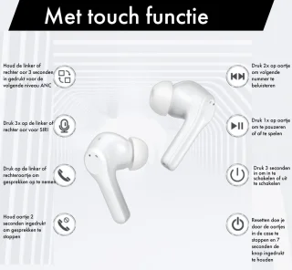 Draadloze Bluetooth Oordopjes In-Ear Wit