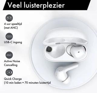 Draadloze Bluetooth Oordopjes In-Ear Wit