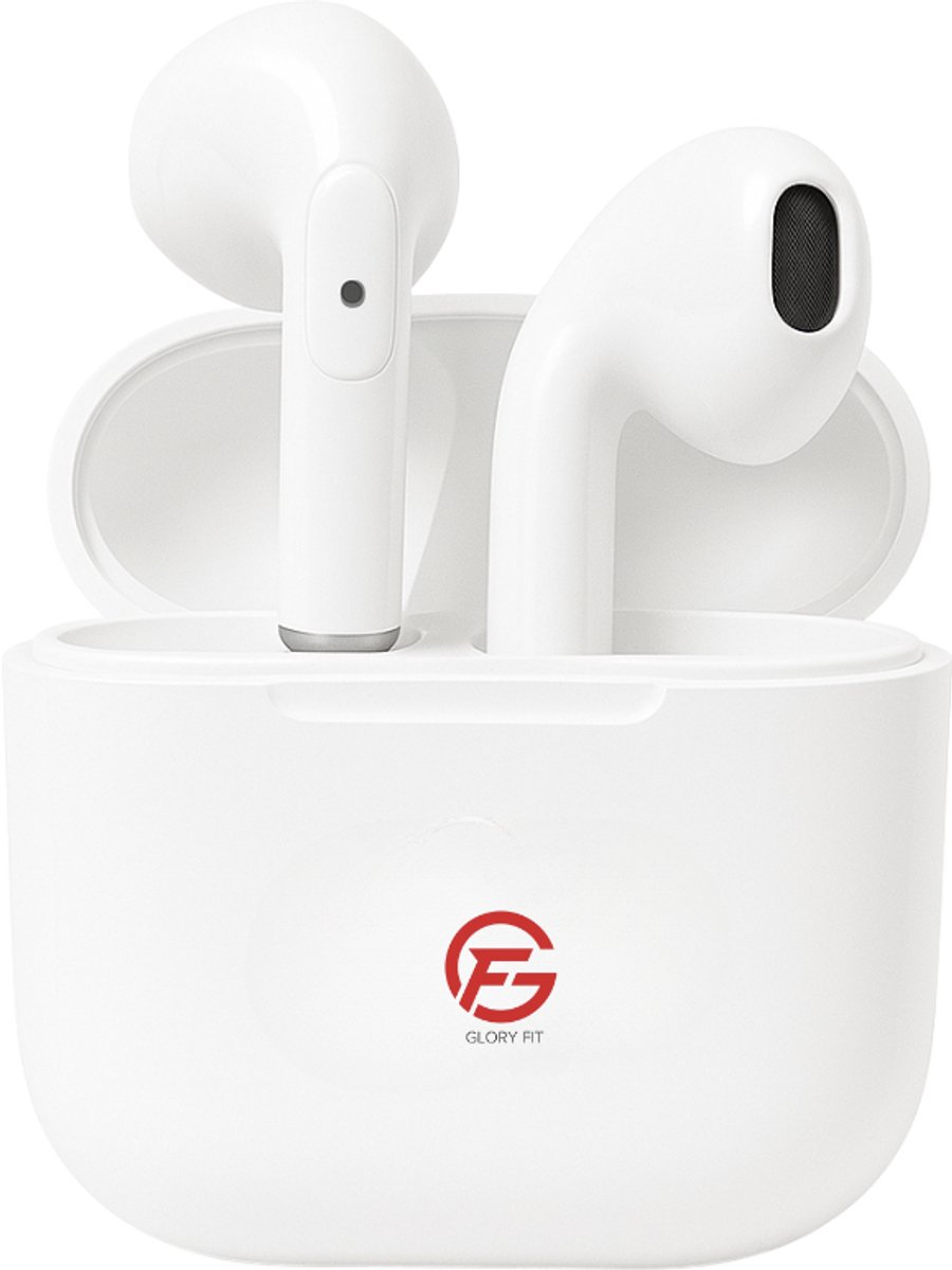 De Draadloze Bluetooth Oordopjes Wit Geschikt voor Apple & Android in één oogopslag