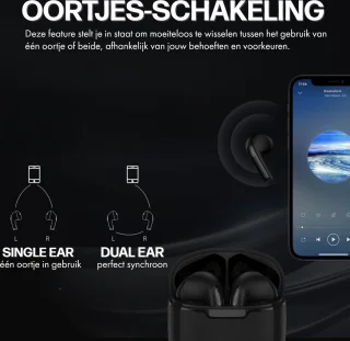Draadloze Bluetooth Oordopjes Zwart