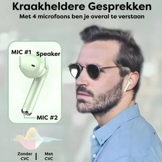 Draadloze Oordopjes Bluetooth 5.3 Groen