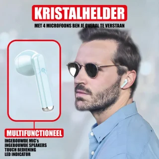 Draadloze Oordopjes Bluetooth Blauw