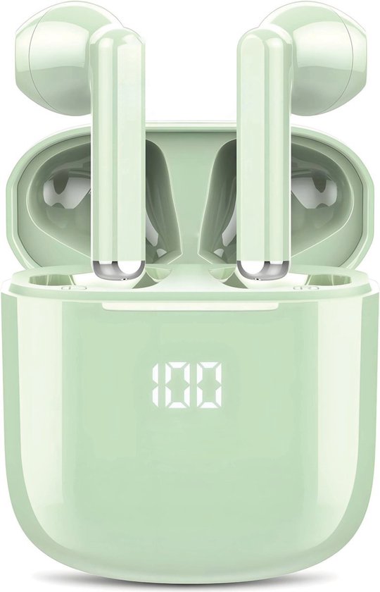 Draadloze Oordopjes Bluetooth Groen Noise Cancelling Microfoon