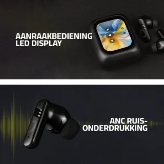 Draadloze Oordopjes Bluetooth met Powerbank Case Zwart