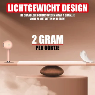 Draadloze Oordopjes Bluetooth Roze Goud