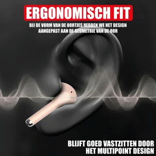 Draadloze Oordopjes Bluetooth Roze Goud